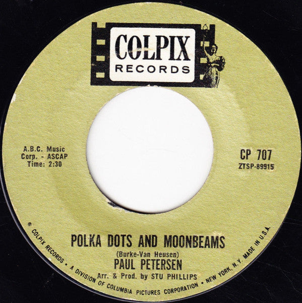 Paul Petersen : The Cheer Leader / Polka Dots And Moonbeams (7")