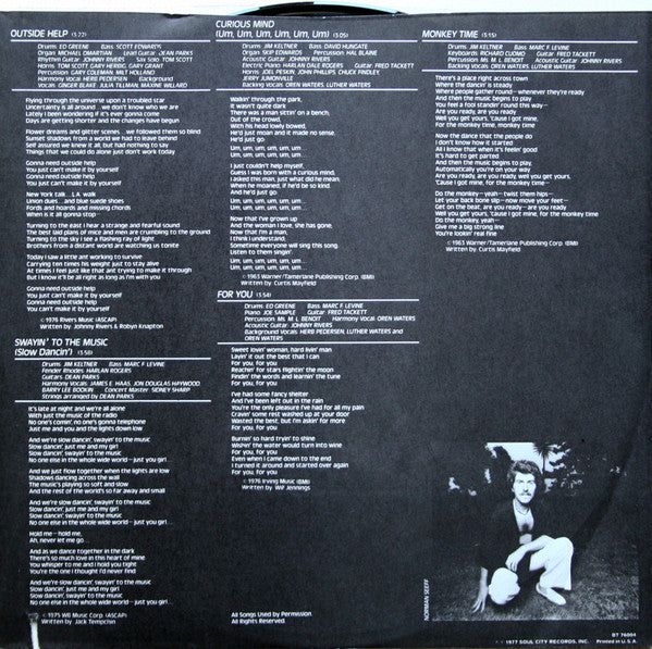 Johnny Rivers : Outside Help (LP, Album, RI )