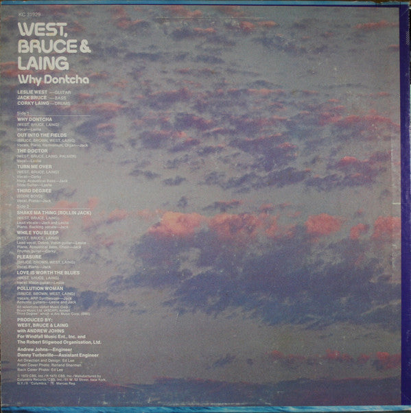 West, Bruce & Laing : Why Dontcha (LP, Album, RE)
