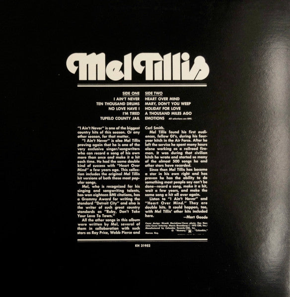 Mel Tillis : Mel Tillis (LP, Album)