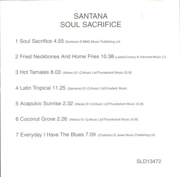 Santana : Soul Sacrifice (CD, Comp, RM)