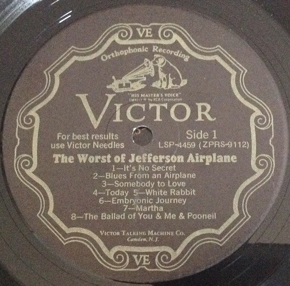 Jefferson Airplane : The Worst Of Jefferson Airplane (LP, Comp, RP, Ind)