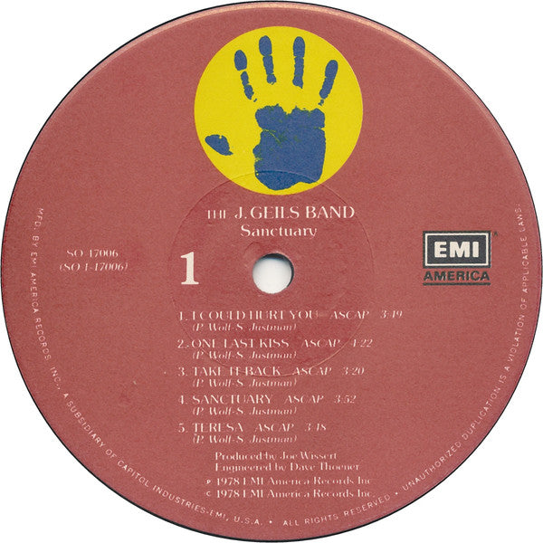 The J. Geils Band : Sanctuary. (LP, Album, Jac)
