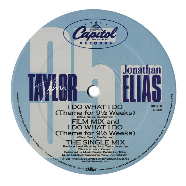 John Taylor : I Do What I Do (Theme For 9 ½ Weeks) (12", Single)