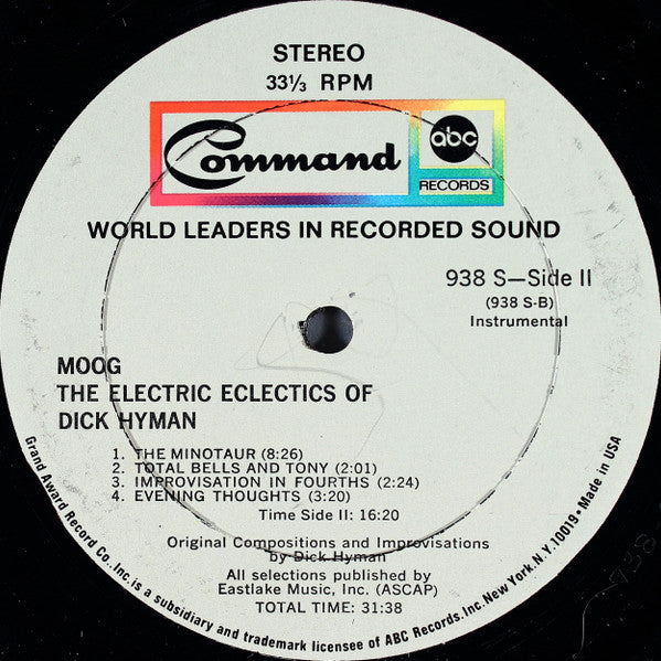 Dick Hyman : Moog - The Electric Eclectics Of Dick Hyman (LP, Album, Gat)