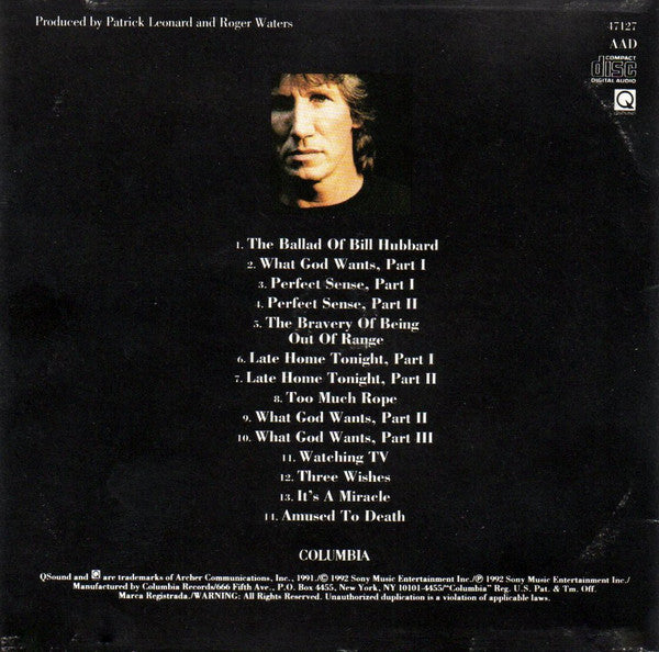 Roger Waters : Amused To Death (CD, Album)