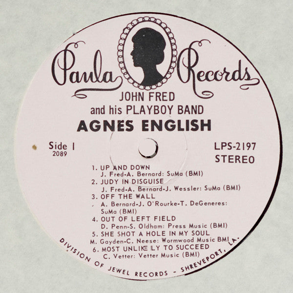 John Fred And His Playboy Band* : Agnes English (LP, Album, Whi)