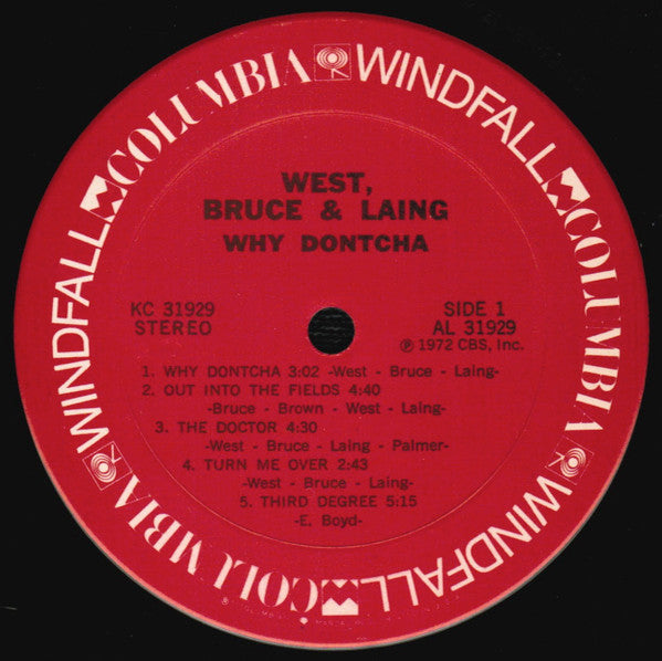 West, Bruce & Laing : Why Dontcha (LP, Album, Ter)