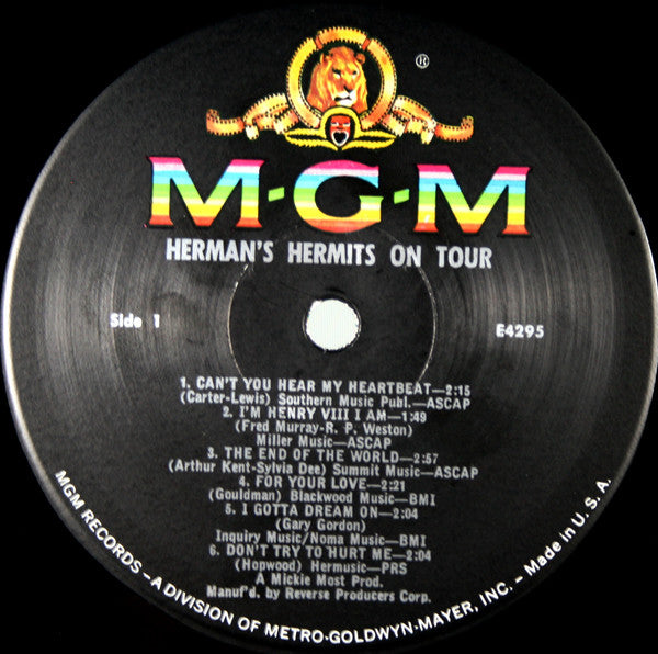 Herman's Hermits : Their Second Album! Herman's Hermits On Tour (LP, Album, Mono)
