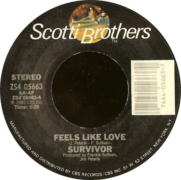 Survivor : Burning Heart (7", Pit)