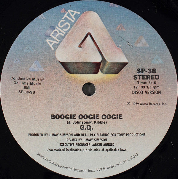 G.Q.* : Disco Nights (Rock-Freak) / Boogie Oogie Oogie (12", Single)