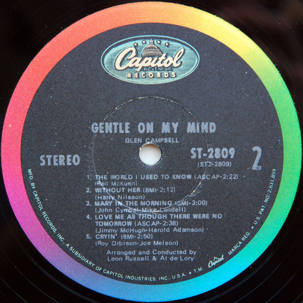 Glen Campbell : Gentle On My Mind (LP, Album, RP, Jac)