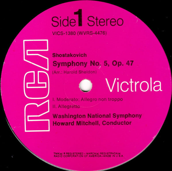 Shostakovich* - Washington National Symphony*, Howard Mitchell : Symphony No. 5 (LP, RE)