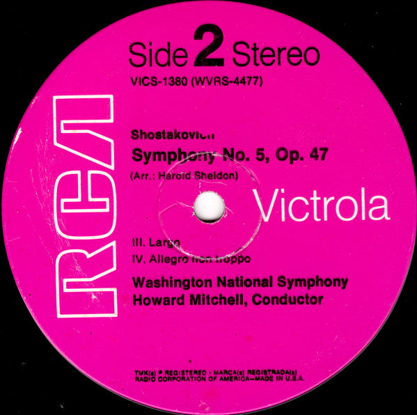 Shostakovich* - Washington National Symphony*, Howard Mitchell : Symphony No. 5 (LP, RE)