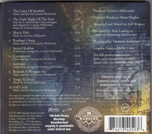 Loreena McKennitt : A Mediterranean Odyssey (2xCD, Comp)