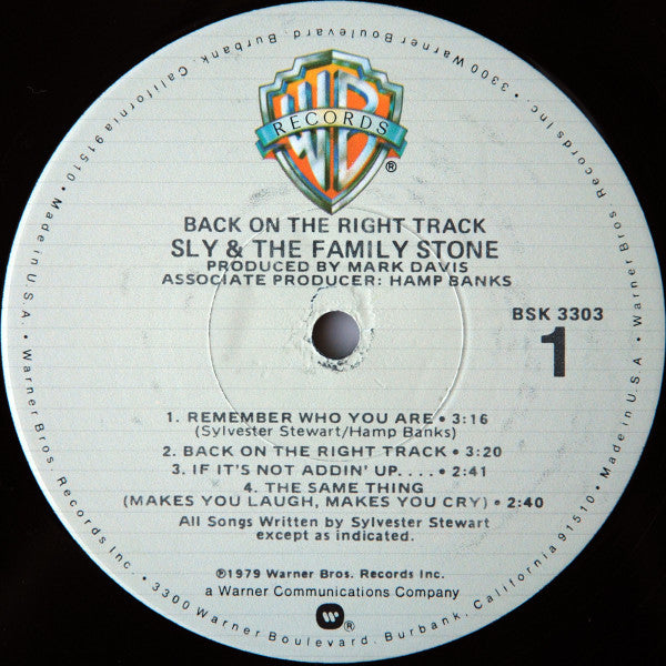 Sly & The Family Stone : Back On The Right Track (LP, Album, Jac)