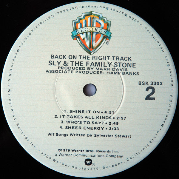 Sly & The Family Stone : Back On The Right Track (LP, Album, Jac)