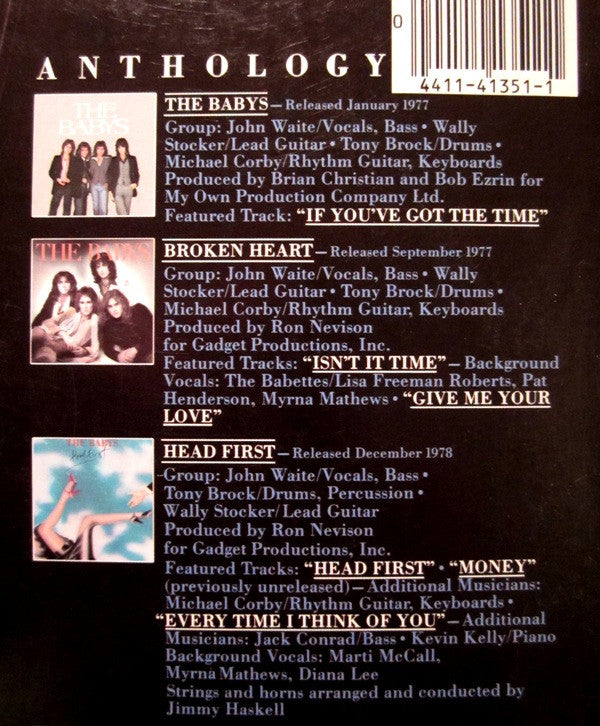 The Babys : Anthology (LP, Comp, RE, Car)