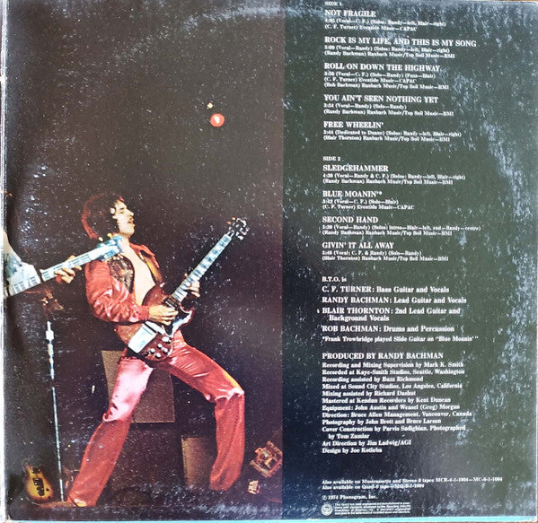 Bachman-Turner Overdrive : Not Fragile (LP, Album, Ter)