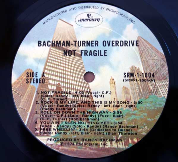 Bachman-Turner Overdrive : Not Fragile (LP, Album, Ter)