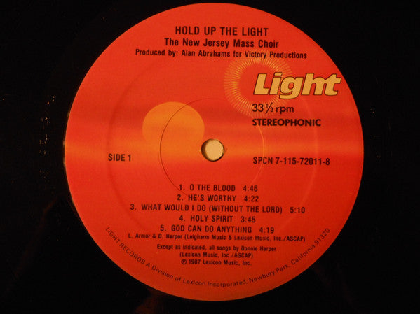 The New Jersey Mass Choir : Hold Up The Light (LP, Album)