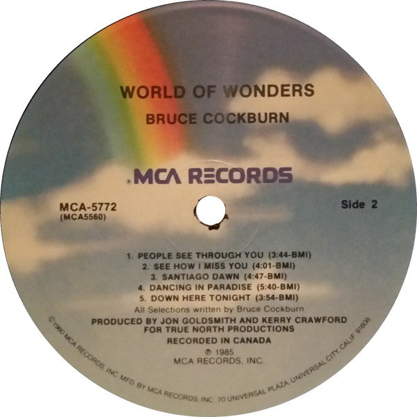 Bruce Cockburn : World Of Wonders (LP, Album, RE, Pin)