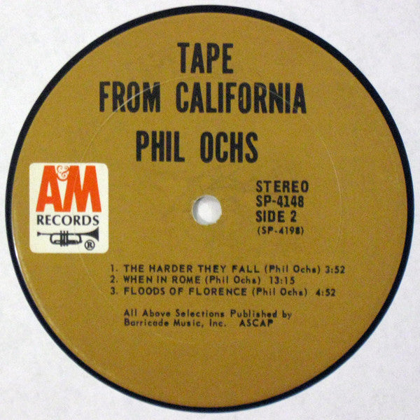 Phil Ochs : Tape From California (LP, Album, Ter)