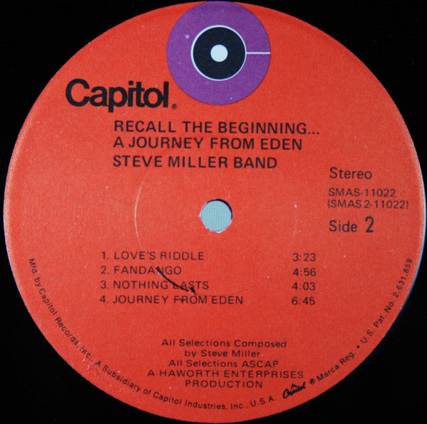 Steve Miller Band : Recall The Beginning...A Journey From Eden (LP, Album, Red)