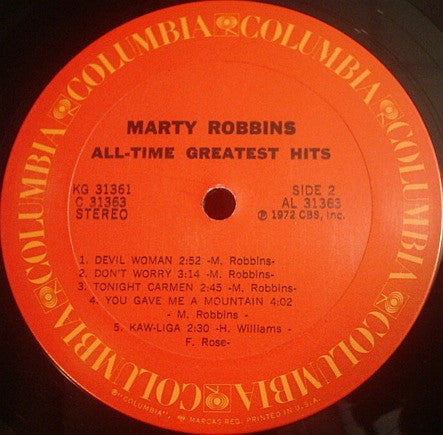 Marty Robbins : Marty Robbins' All-Time Greatest Hits (2xLP, Comp, Ter)