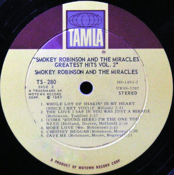 Smokey Robinson & The Miracles* : Greatest Hits Vol. 2 (LP, Comp)
