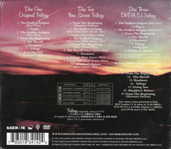 Emerson, Lake & Palmer : Trilogy (2xCD, Album, RM + DVD-A, RM, Multichannel + Dlx, L)