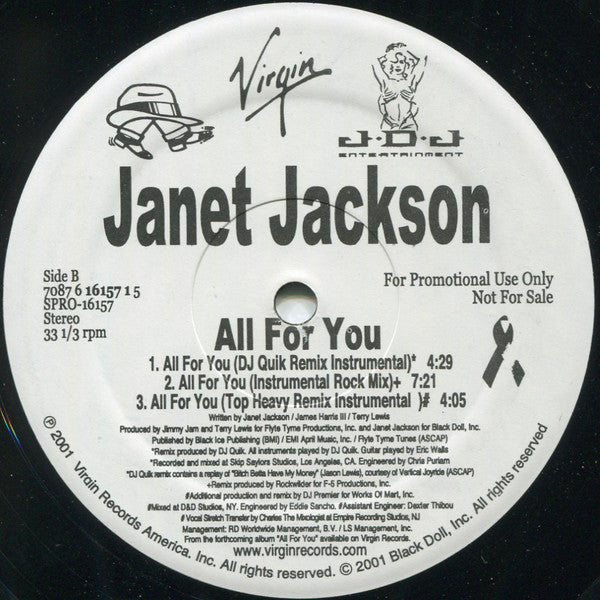 Janet Jackson : All For You (12", Promo)