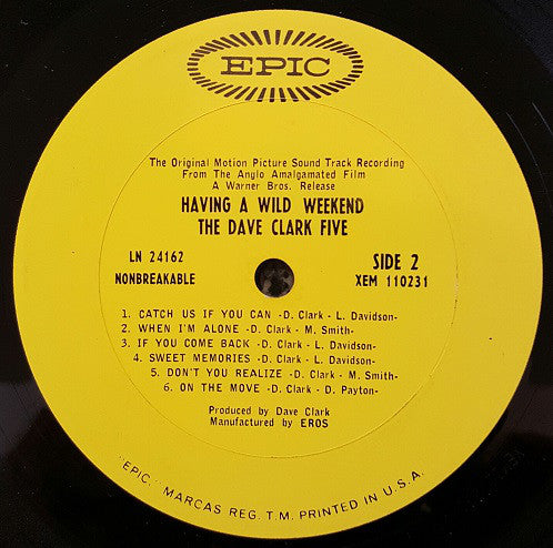 The Dave Clark Five : Having A Wild Weekend (LP, Album, Mono)