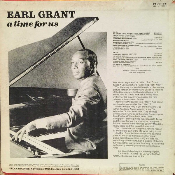 Earl Grant : A Time For Us (LP, Album)