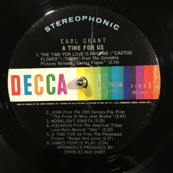 Earl Grant : A Time For Us (LP, Album)