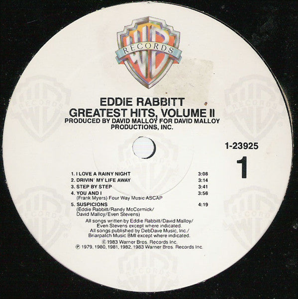 Eddie Rabbitt : Greatest Hits Vol. II (LP, Comp, All)