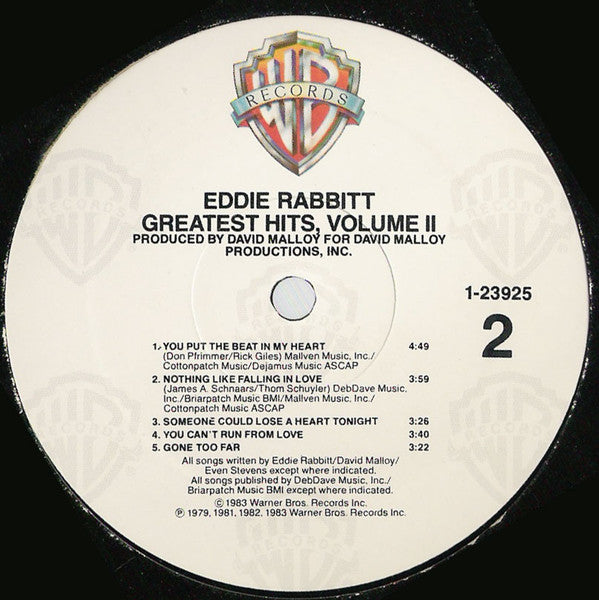 Eddie Rabbitt : Greatest Hits Vol. II (LP, Comp, All)