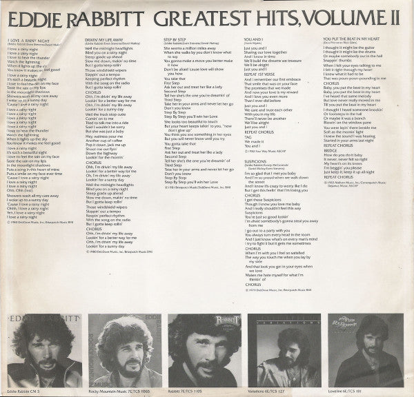 Eddie Rabbitt : Greatest Hits Vol. II (LP, Comp, All)