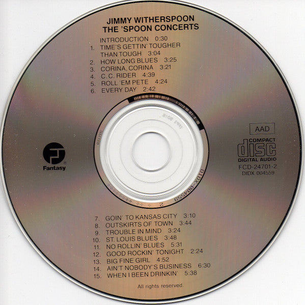 Jimmy Witherspoon : The 'Spoon Concerts (CD, Comp, RE)