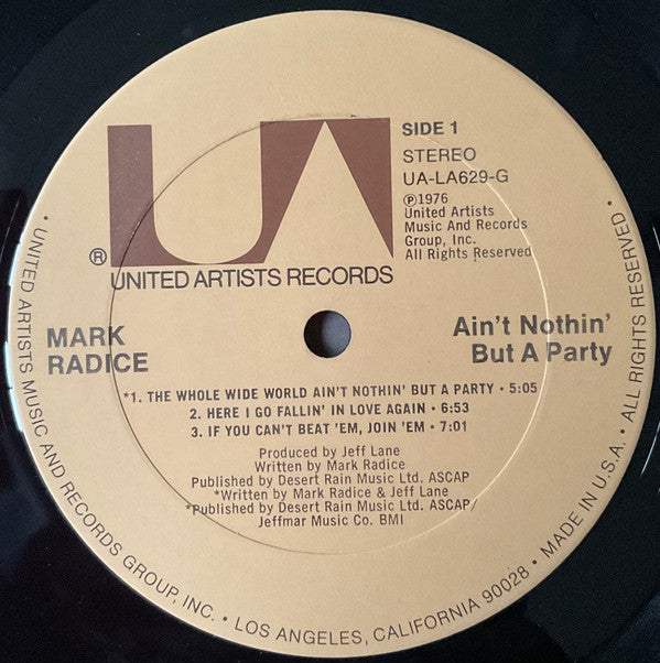 Mark Radice : Ain't Nothin' But A Party (LP, Album)