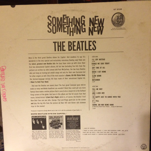 The Beatles : Something New (LP, Album, RE)