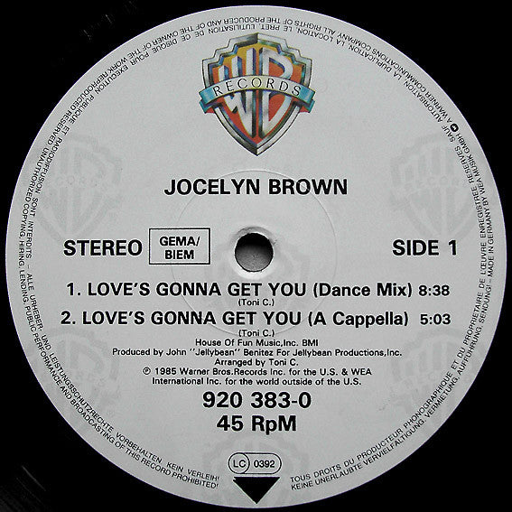 Jocelyn Brown : Love's Gonna Get You (12", Maxi)