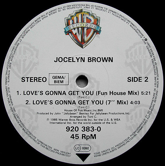 Jocelyn Brown : Love's Gonna Get You (12", Maxi)