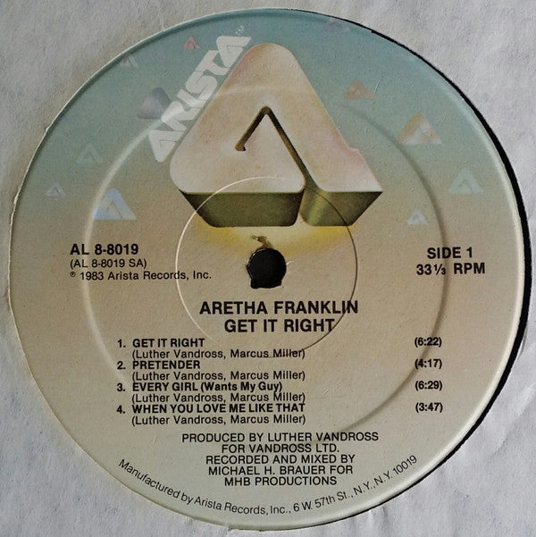 Aretha Franklin : Get It Right (LP, Album)
