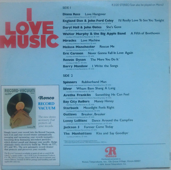Various : I Love Music (Original Hits By Original Stars) (LP, Comp)