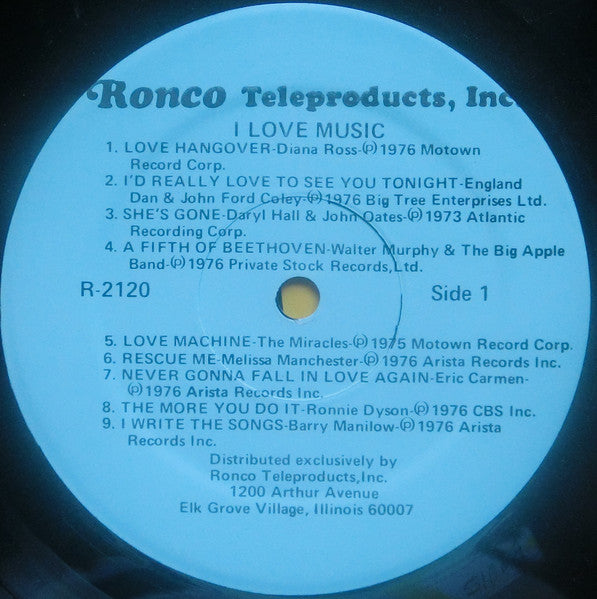 Various : I Love Music (Original Hits By Original Stars) (LP, Comp)
