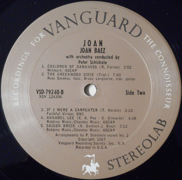 Joan Baez : Joan (LP, Album, Pit)