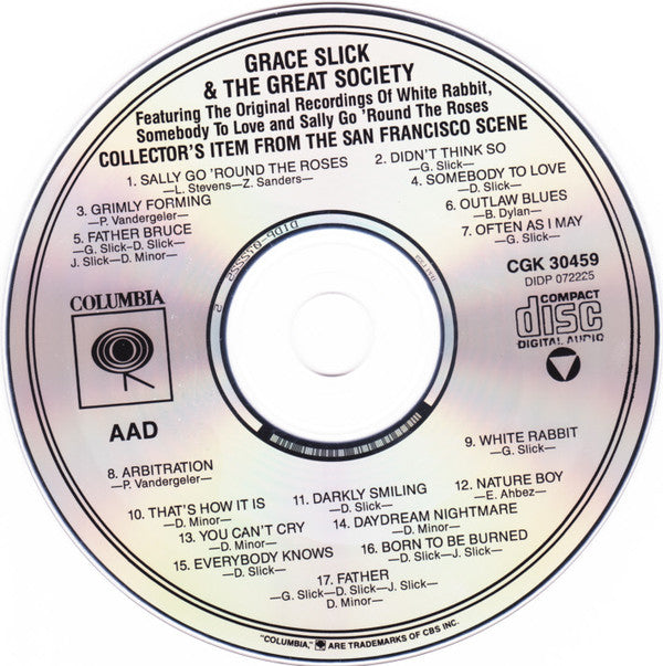 Grace Slick & The Great Society : Collector's Item From The San Francisco Scene (CD, Comp, RE)