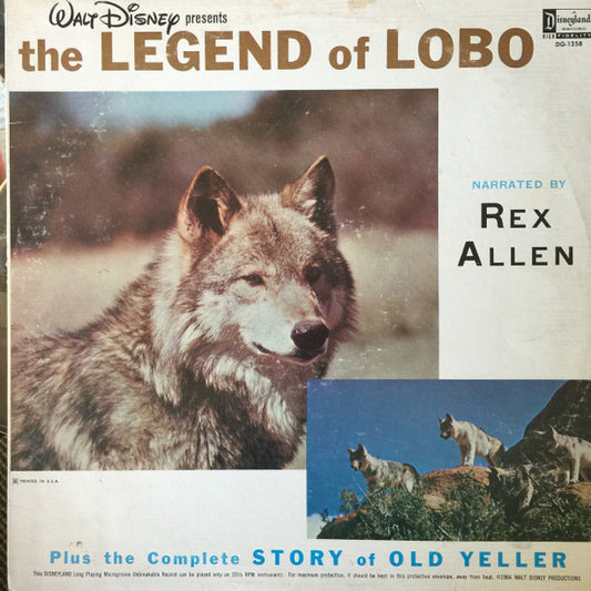 Rex Allen, Fess Parker : Walt Disney Presents The Legend Of Lobo / Walt Disney's Old Yeller (LP, Album)