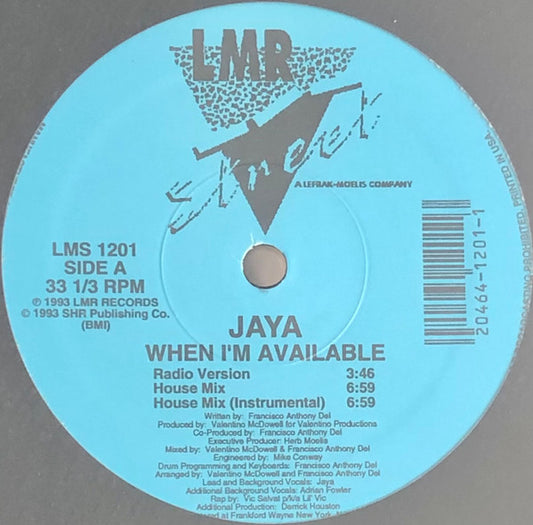 Jaya (2) : When I'm Available (12", Single)